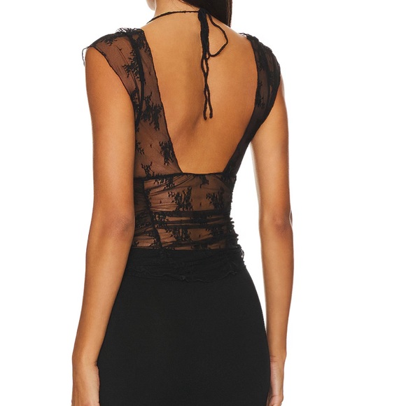 NWT Free People Revolve Lacey In Love Cami in Black Large - Picture 3 of 4